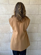 Camel Tailored Sleeveless Vest