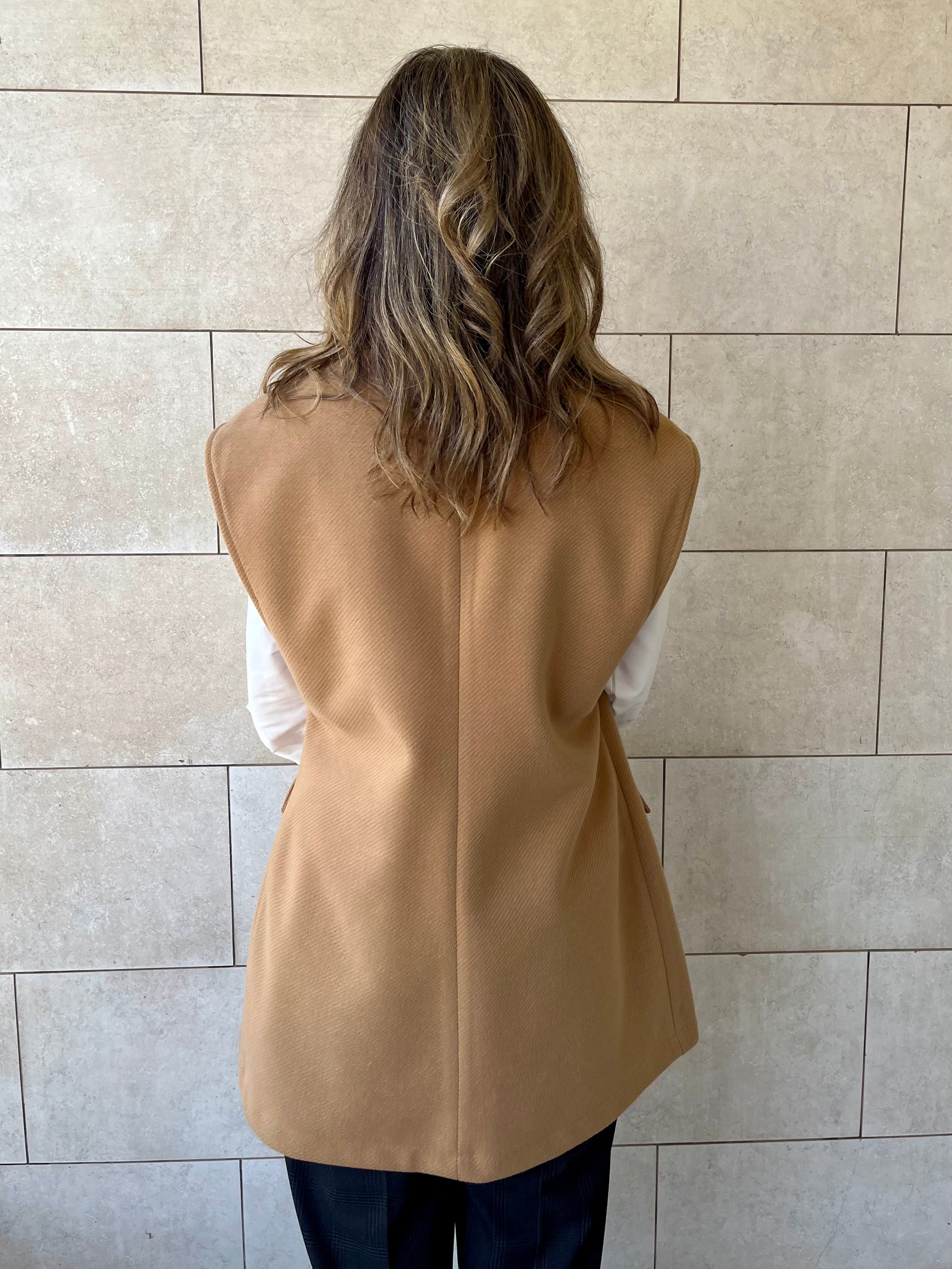 Camel Tailored Sleeveless Vest