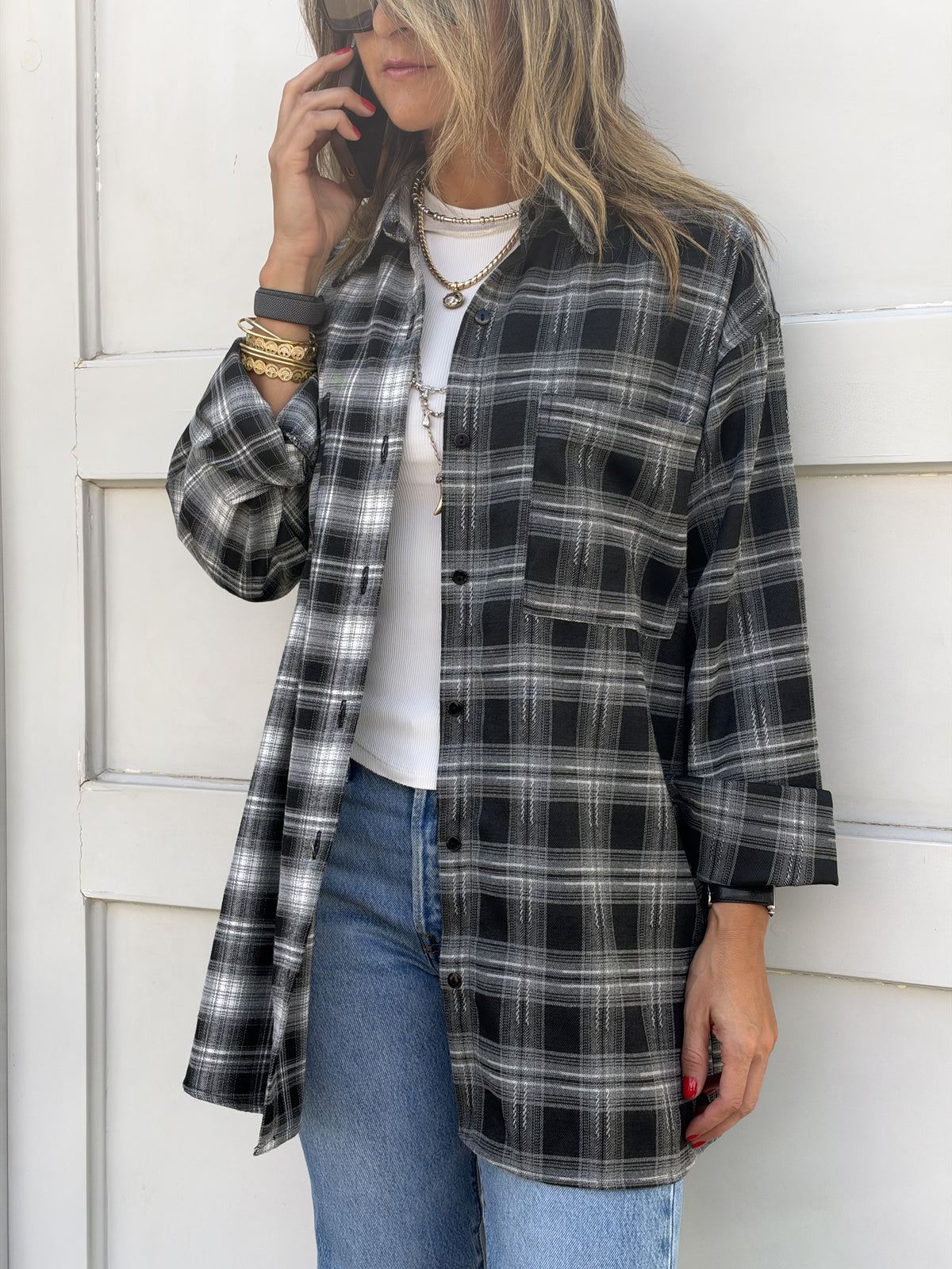 Half & Half Check Shirt