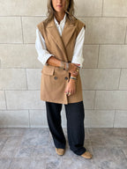 Camel Tailored Sleeveless Vest