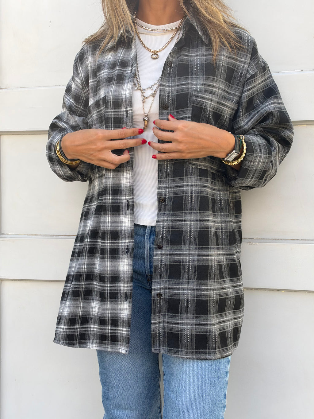 Half & Half Check Shirt