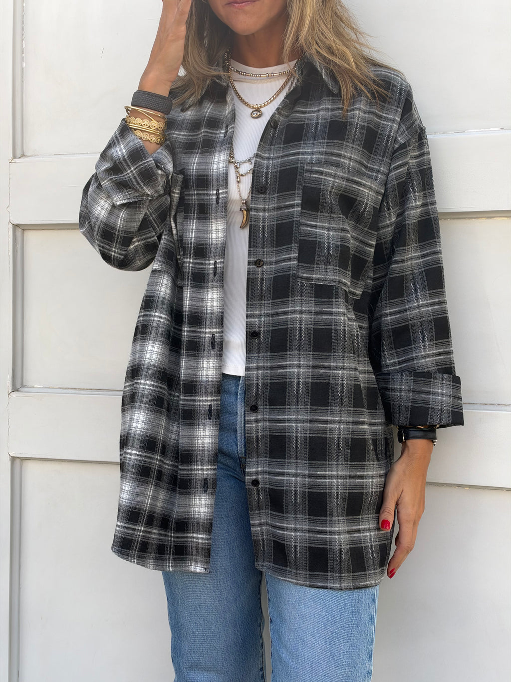 Half & Half Check Shirt