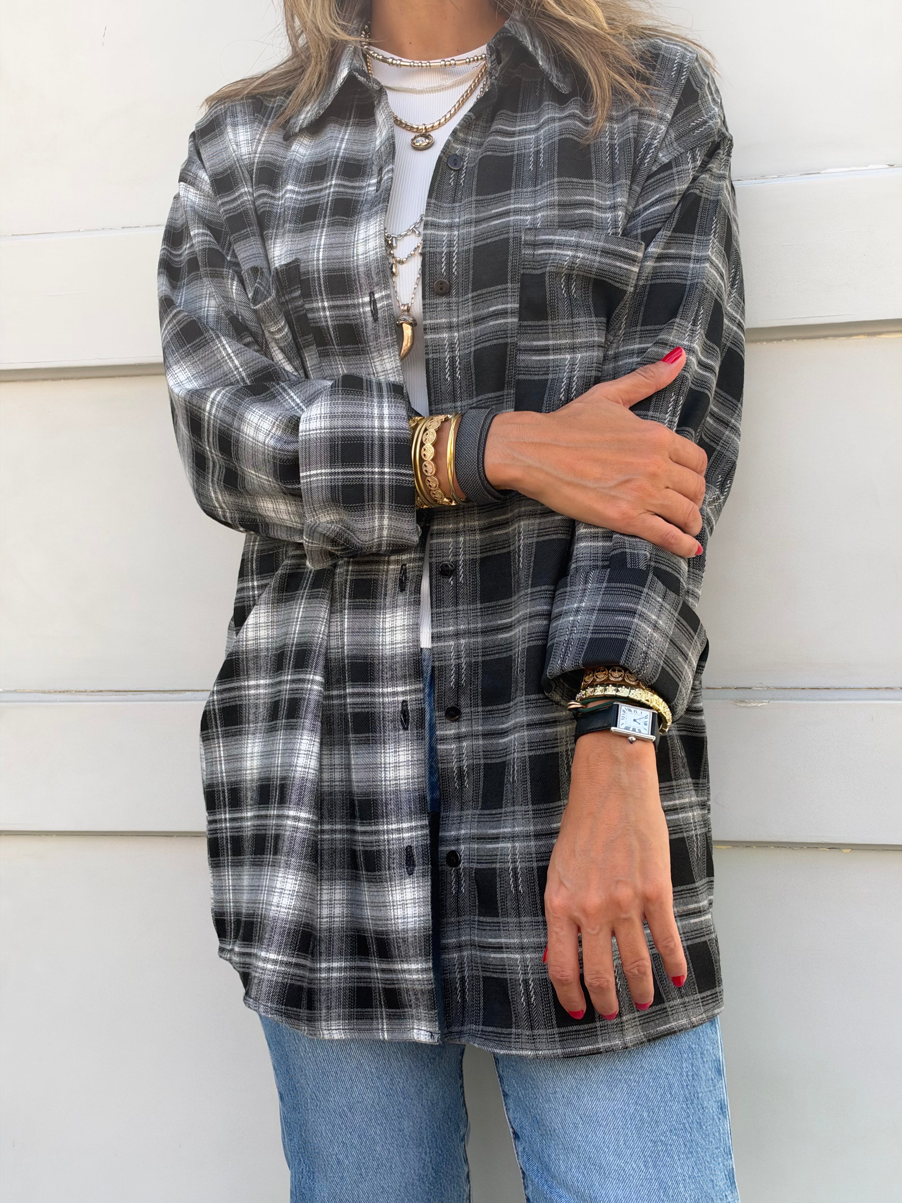Half & Half Check Shirt