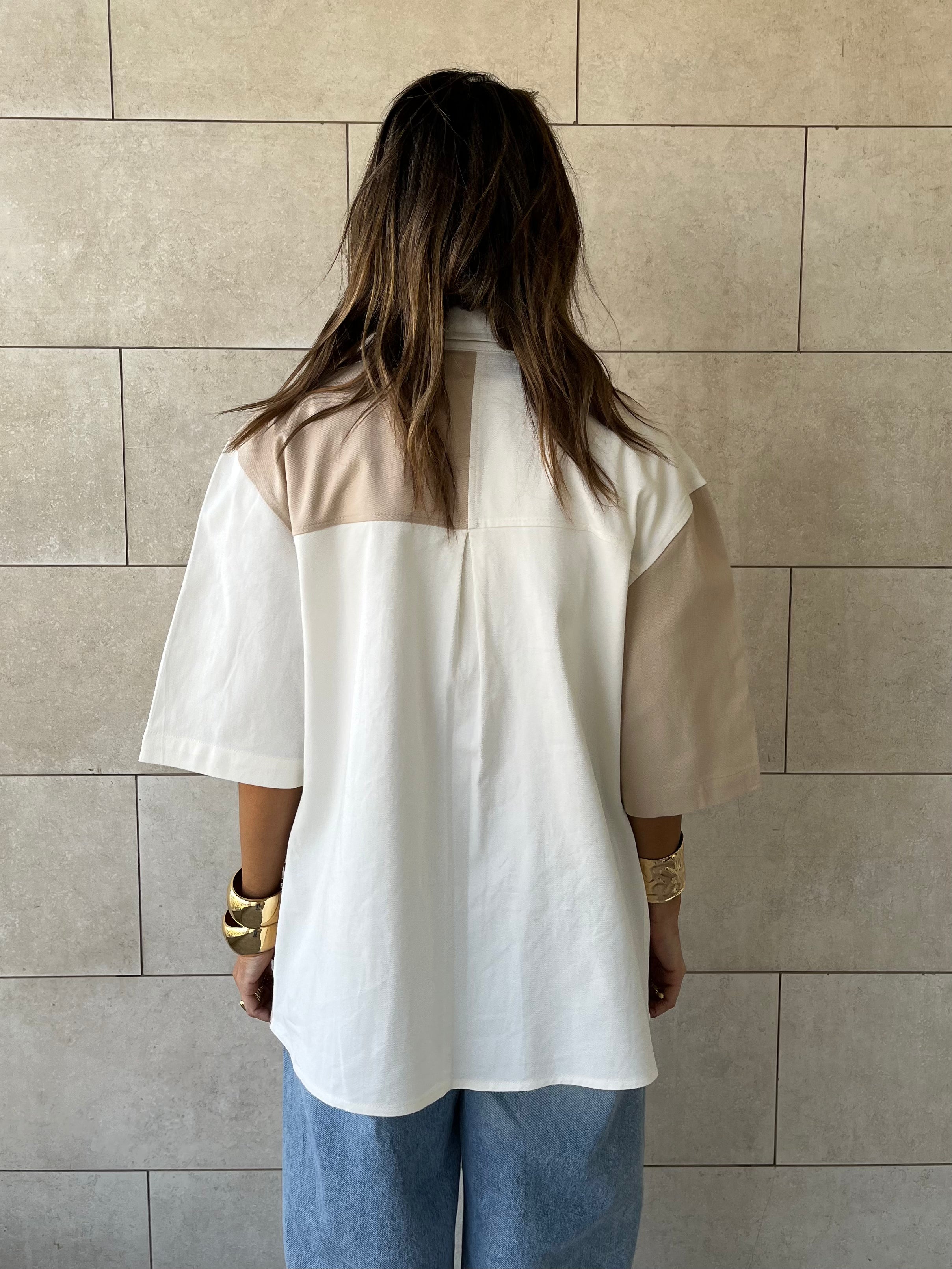 Beige Two-Tone Shirt