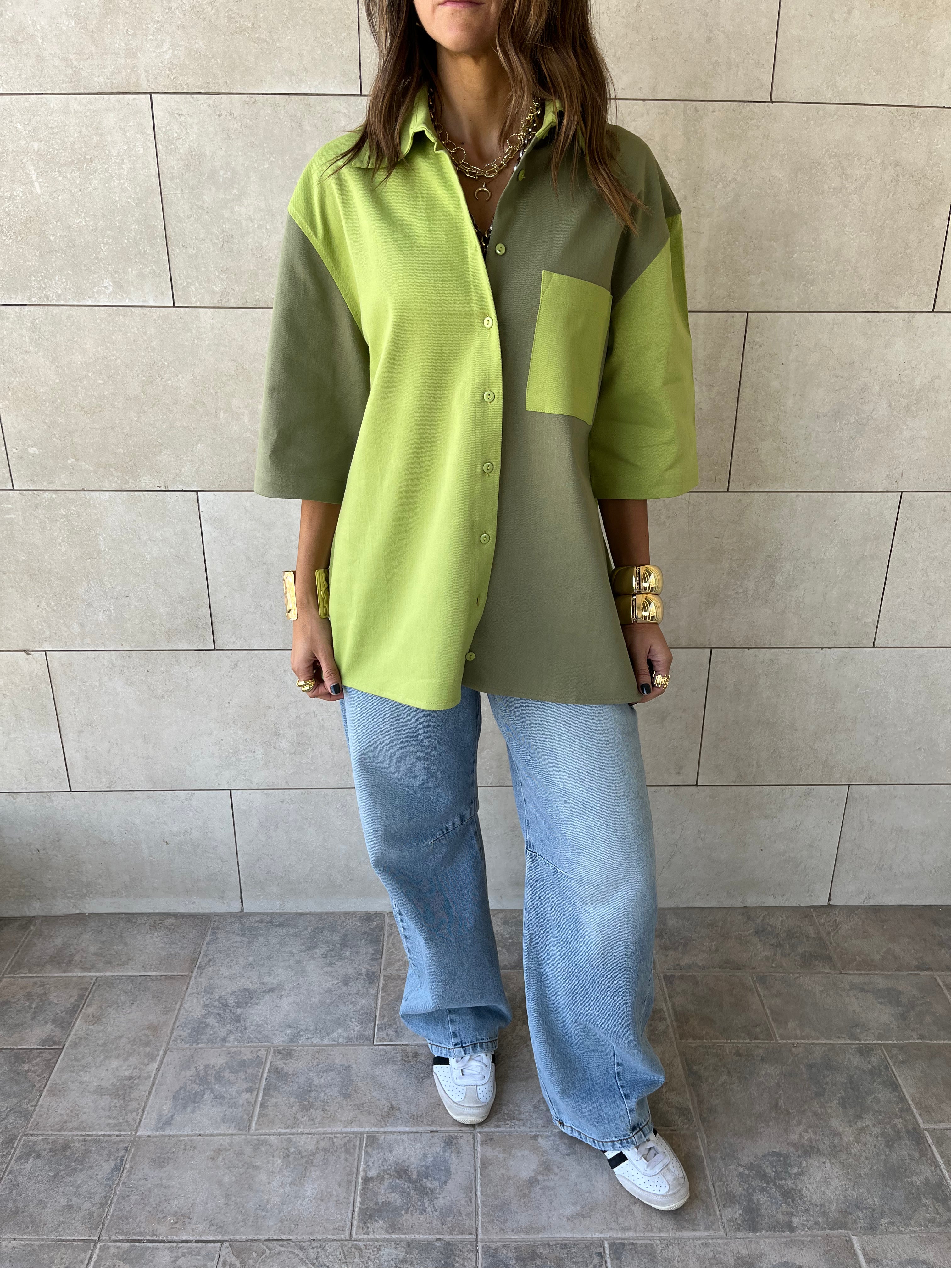 Lime Two-Tone Shirt