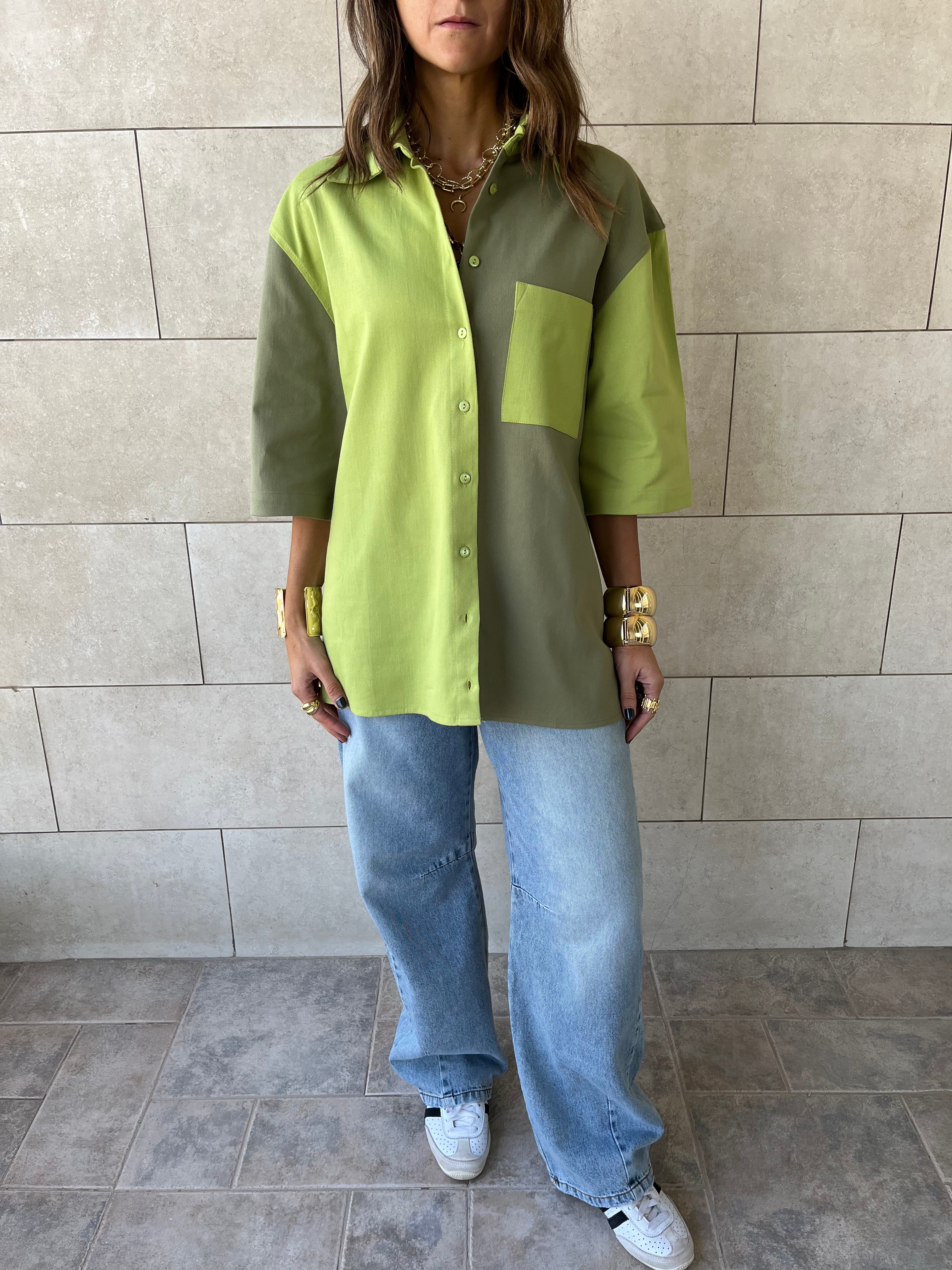 Lime Two-Tone Shirt
