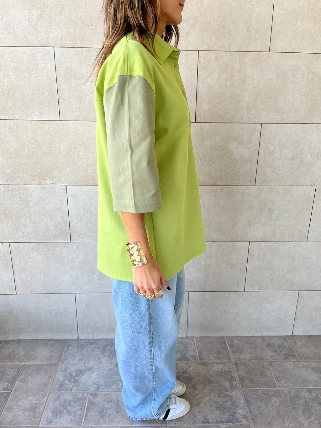 Lime Two-Tone Shirt