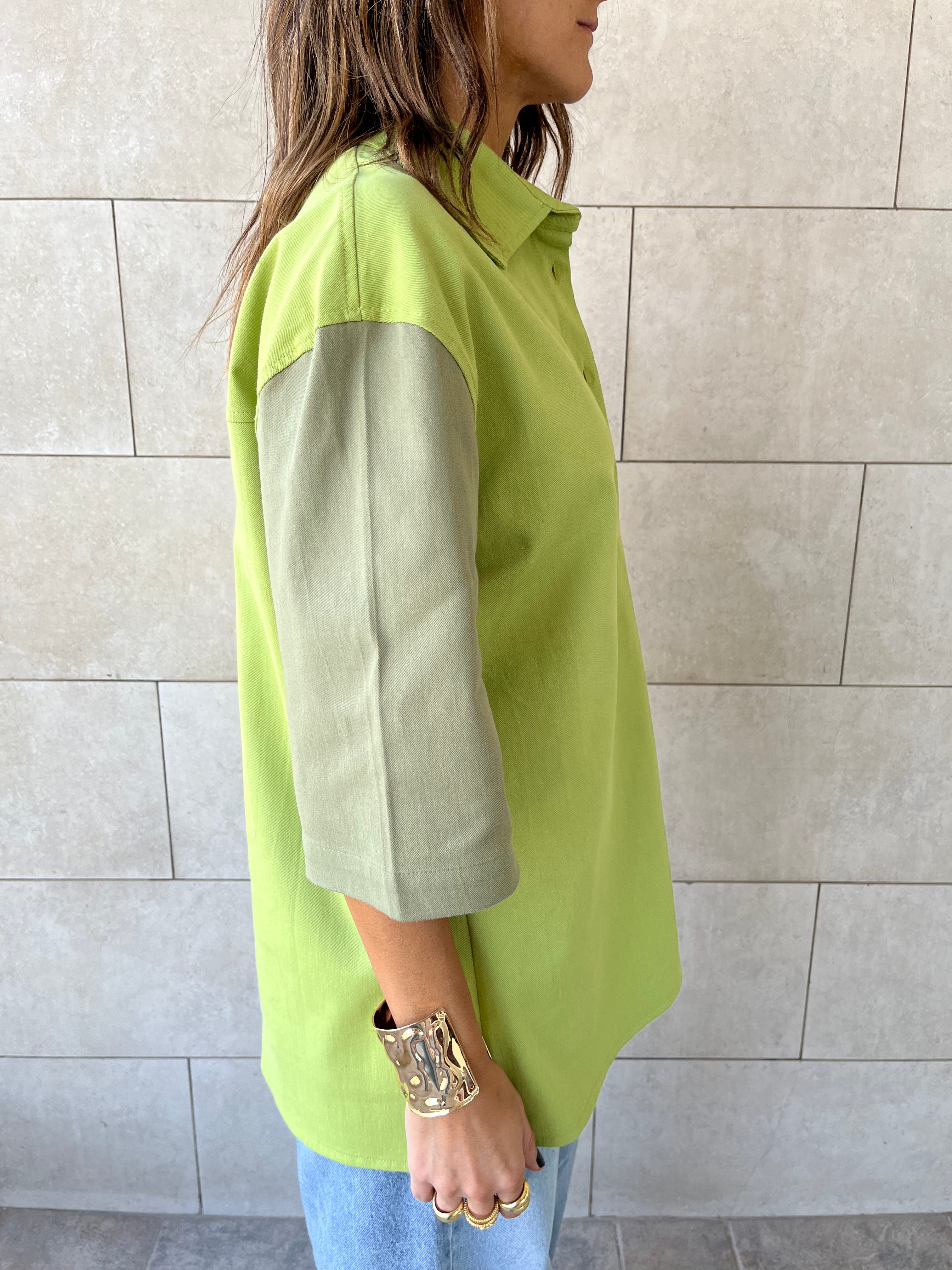 Lime Two-Tone Shirt