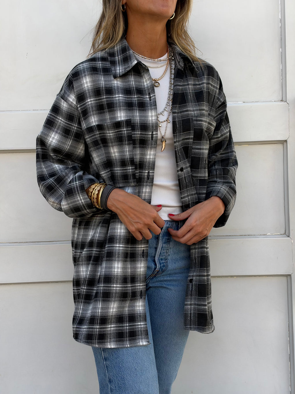 Half & Half Check Shirt