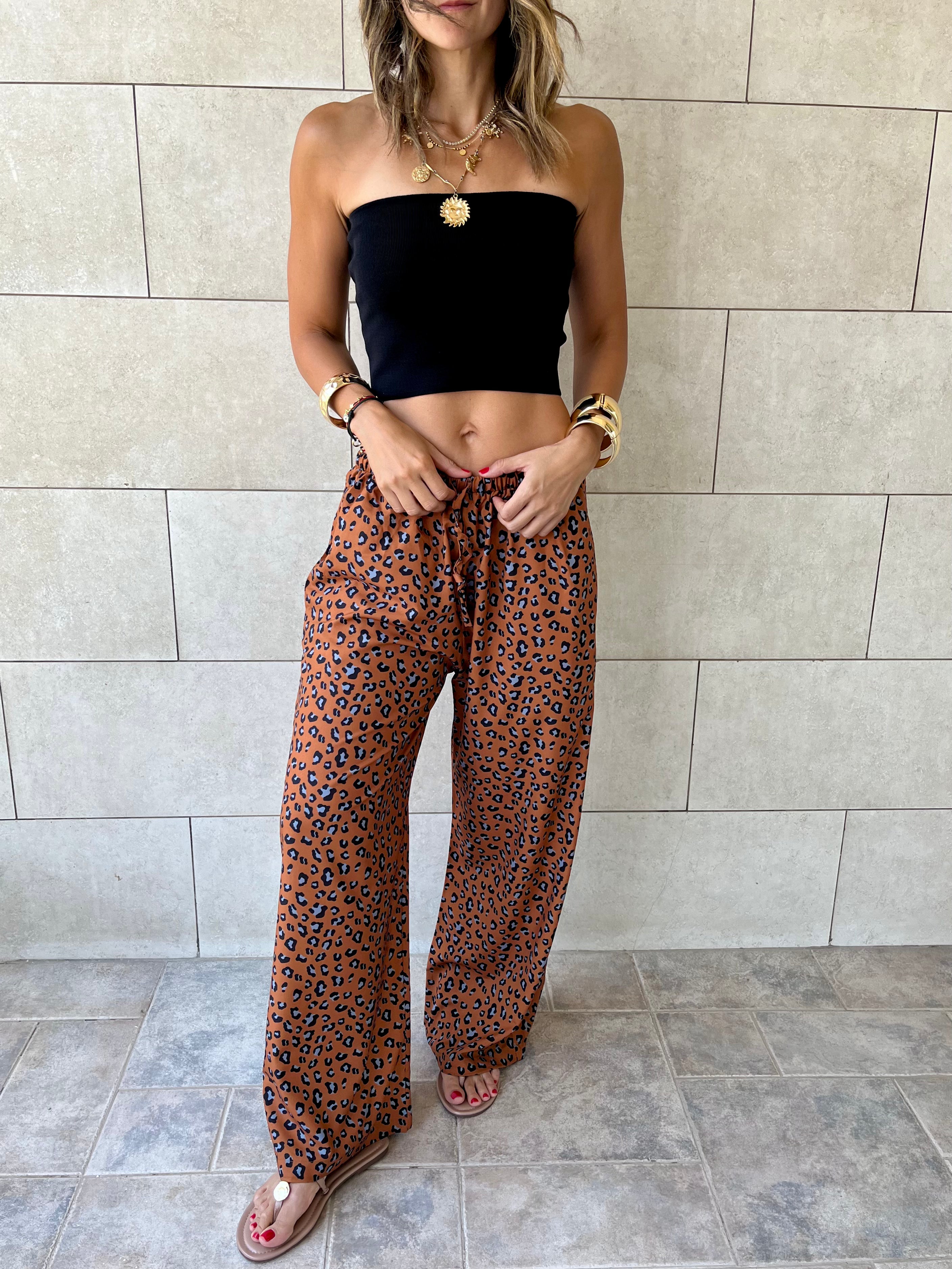 Cheetah Printed Rope Pants