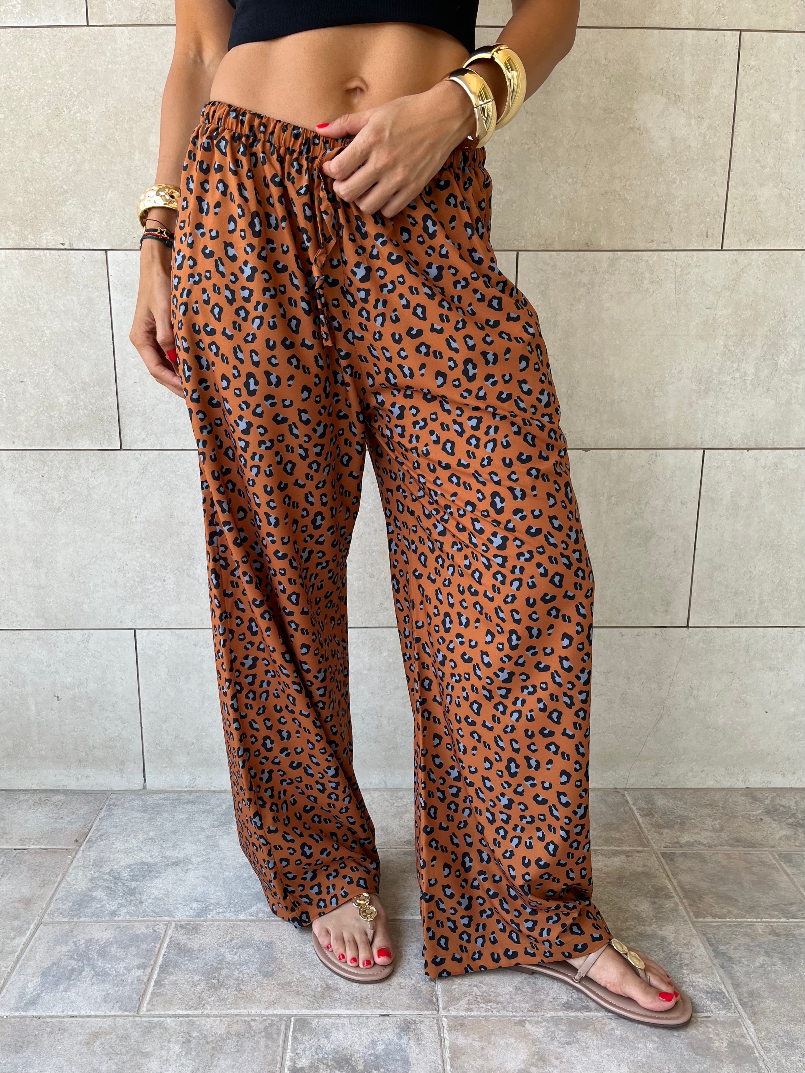 Cheetah Printed Rope Pants