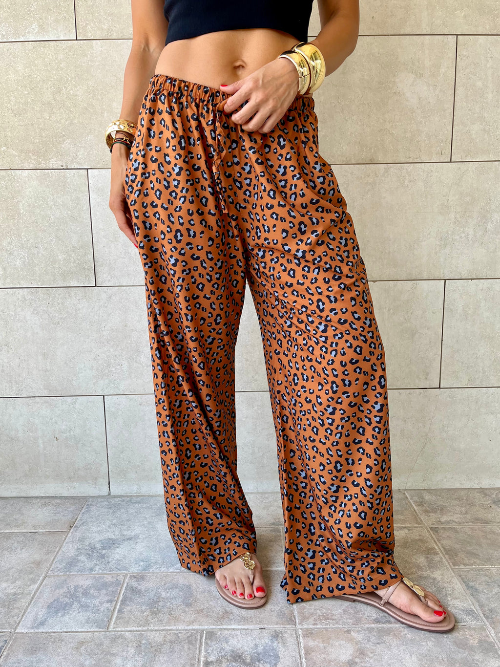 Cheetah Printed Rope Pants
