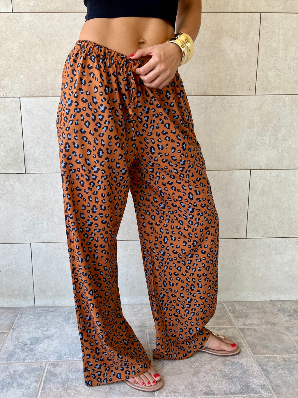 Cheetah Printed Rope Pants