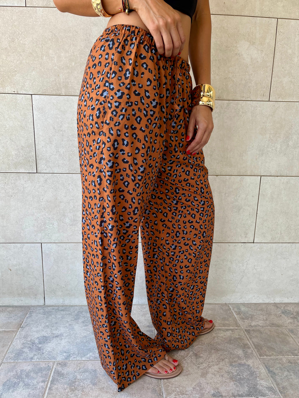 Cheetah Printed Rope Pants