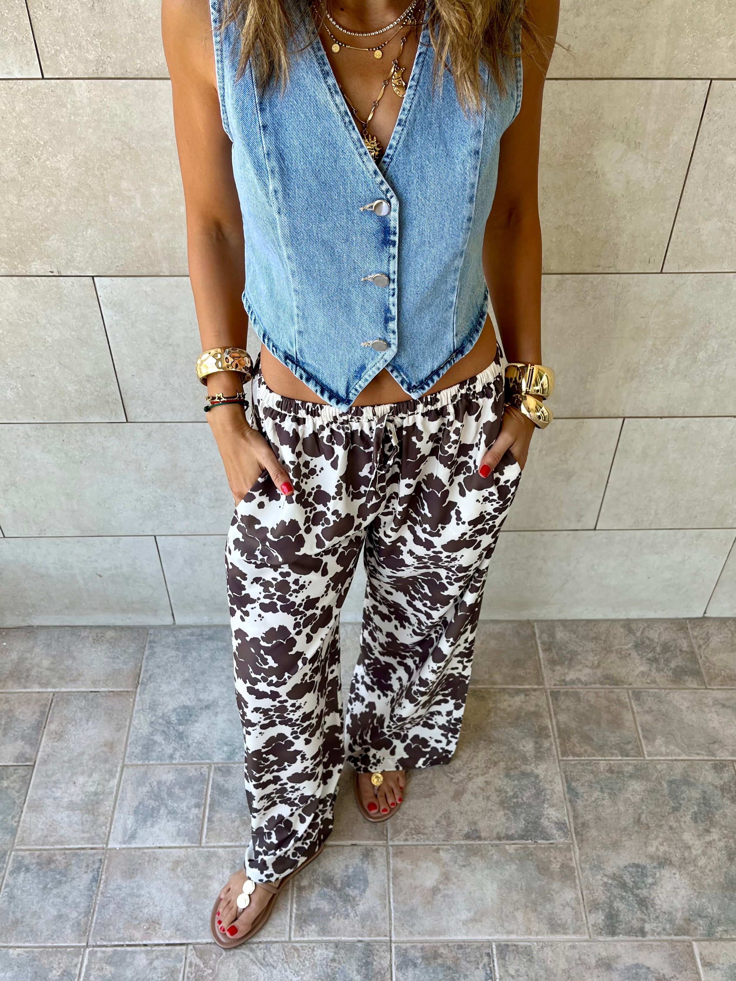 Cowboy Printed Rope Pants