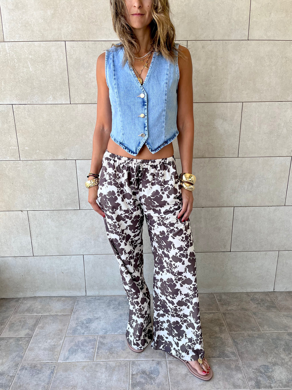 Cowboy Printed Rope Pants