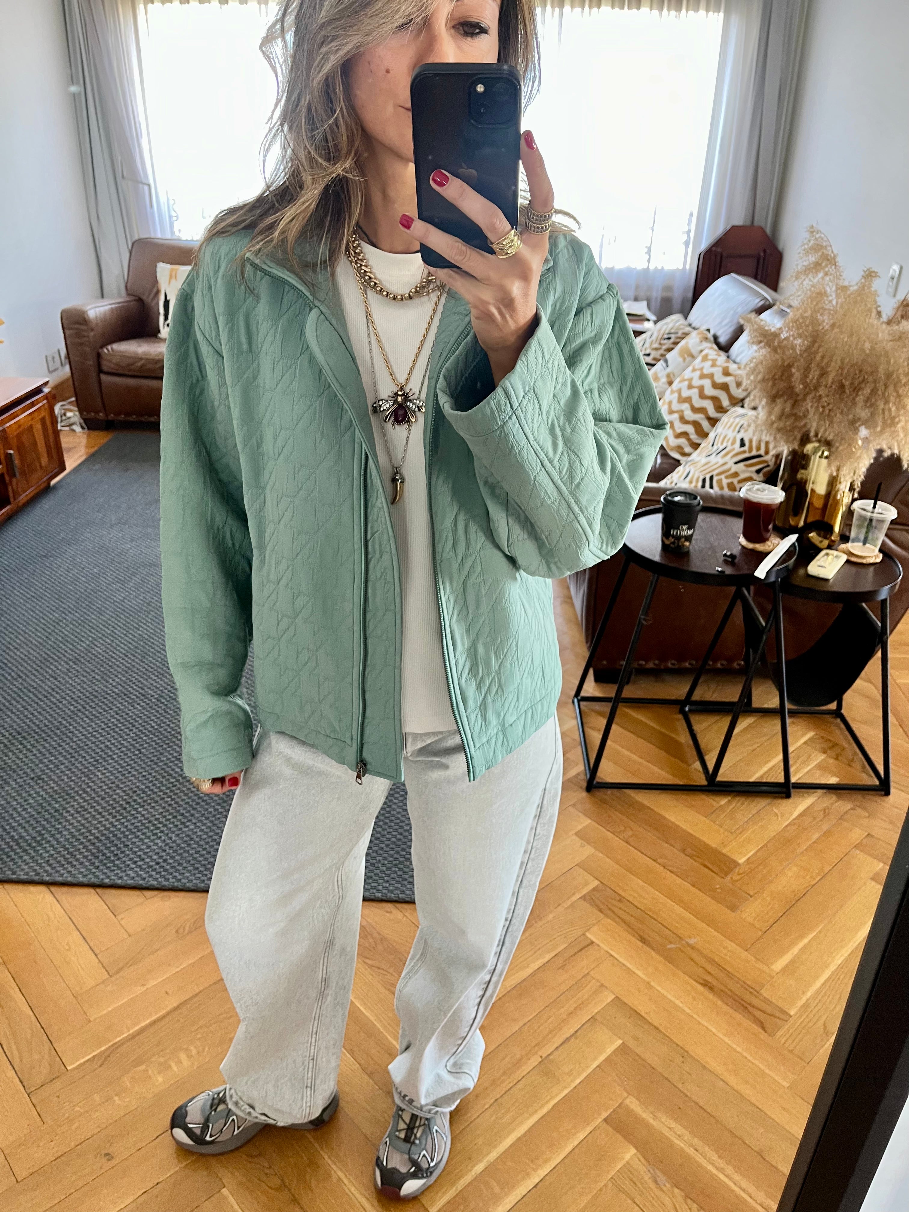 Mint Quilted Everyday Jacket