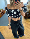 Polka Puff Cropped Top