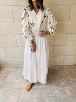 Yellow Spring Bloom Embroidered Dress