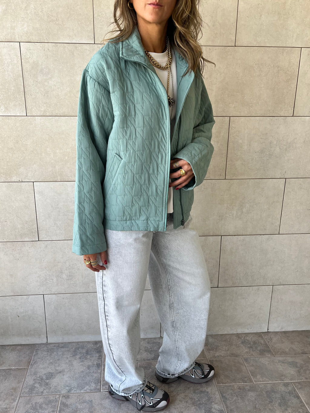 Mint Quilted Everyday Jacket