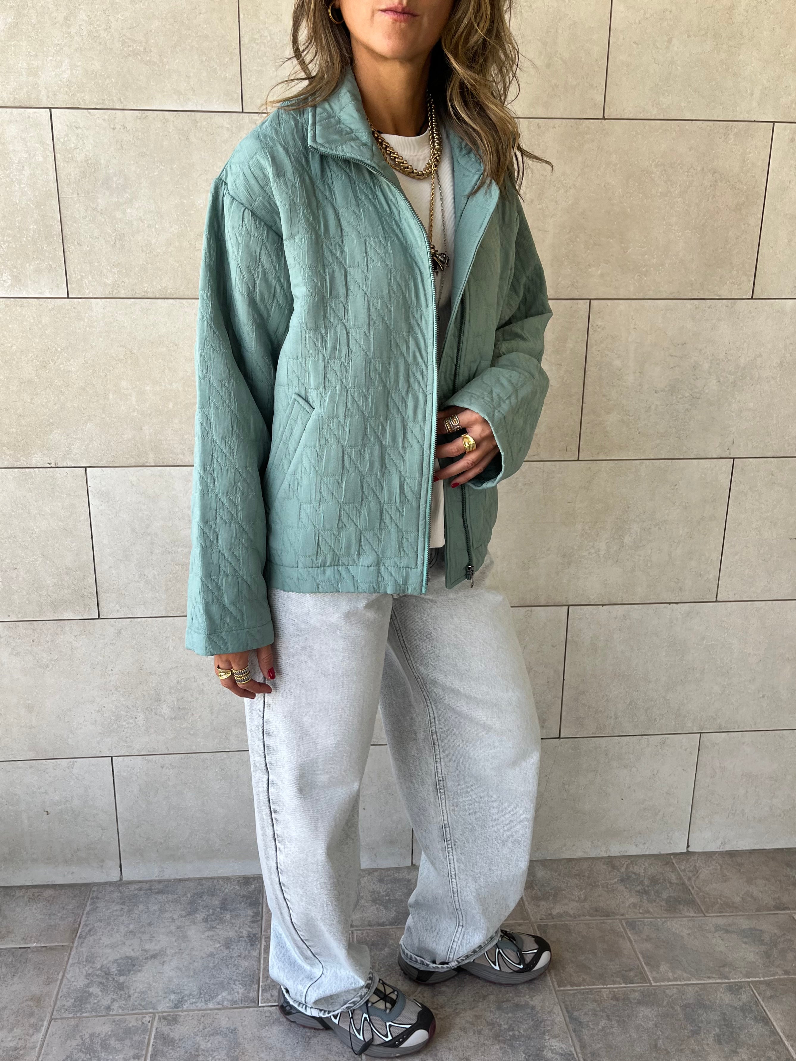 Mint Quilted Everyday Jacket