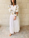 Yellow Spring Bloom Embroidered Dress