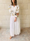 Yellow Spring Bloom Embroidered Dress