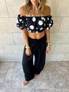 Polka Puff Cropped Top