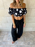 Polka Puff Cropped Top