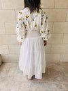 Yellow Spring Bloom Embroidered Dress