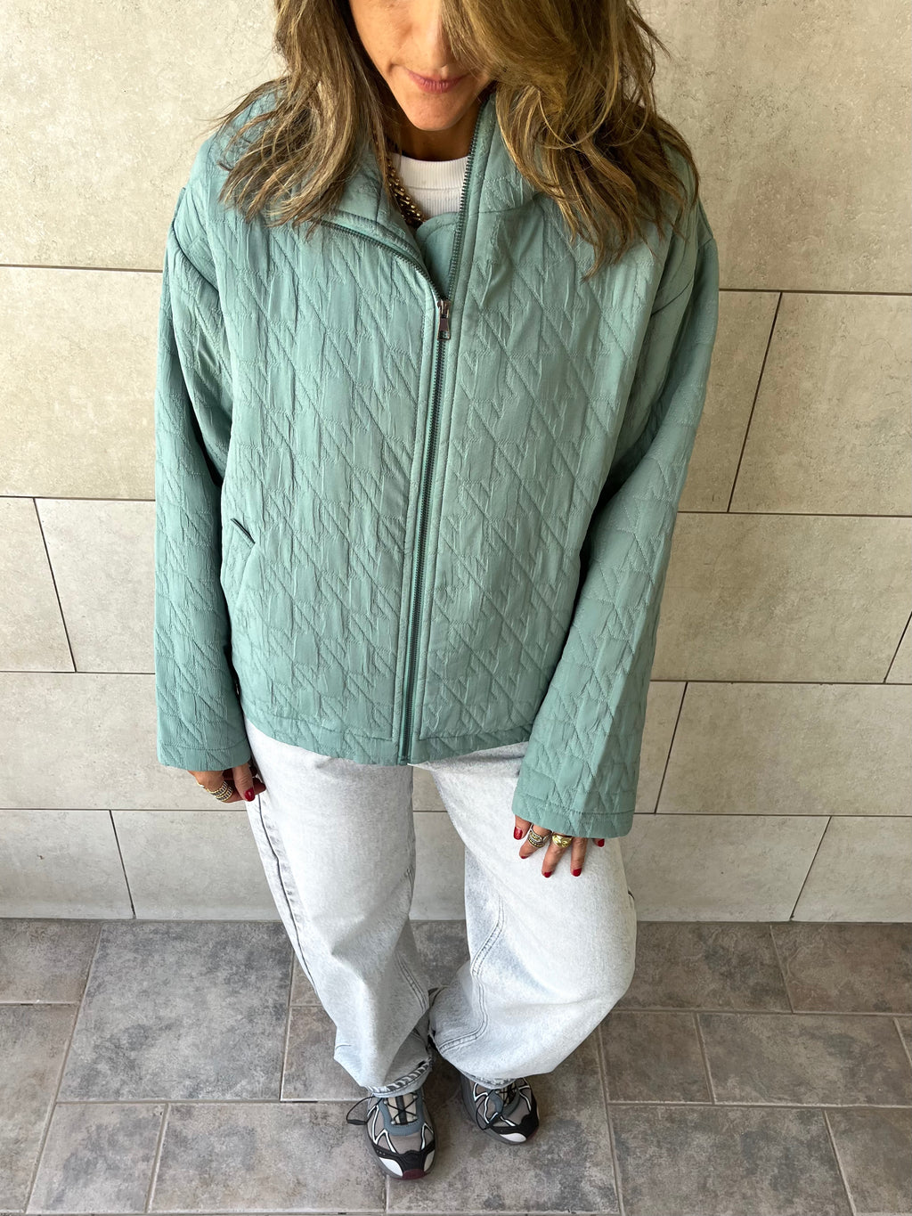 Mint Quilted Everyday Jacket