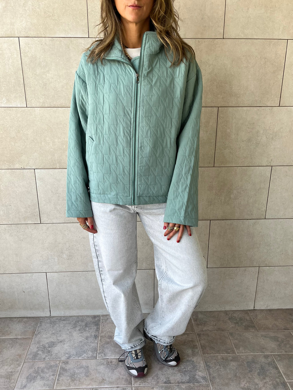 Mint Quilted Everyday Jacket