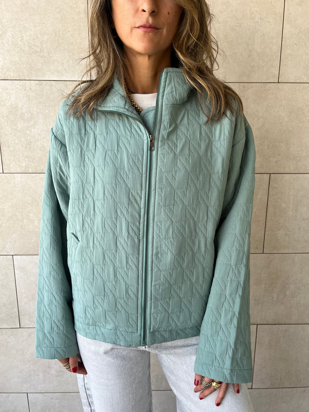 Mint Quilted Everyday Jacket