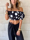 Polka Puff Cropped Top