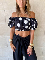 Polka Puff Cropped Top