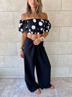 Polka Puff Cropped Top