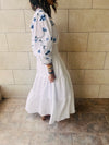 Blue Spring Bloom Embroidered Dress