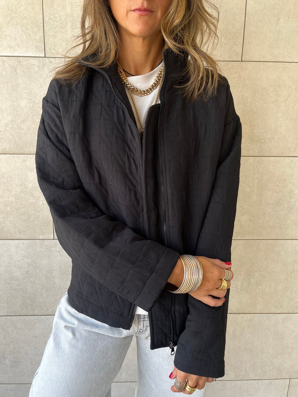 Black Quilted Everyday Jacket