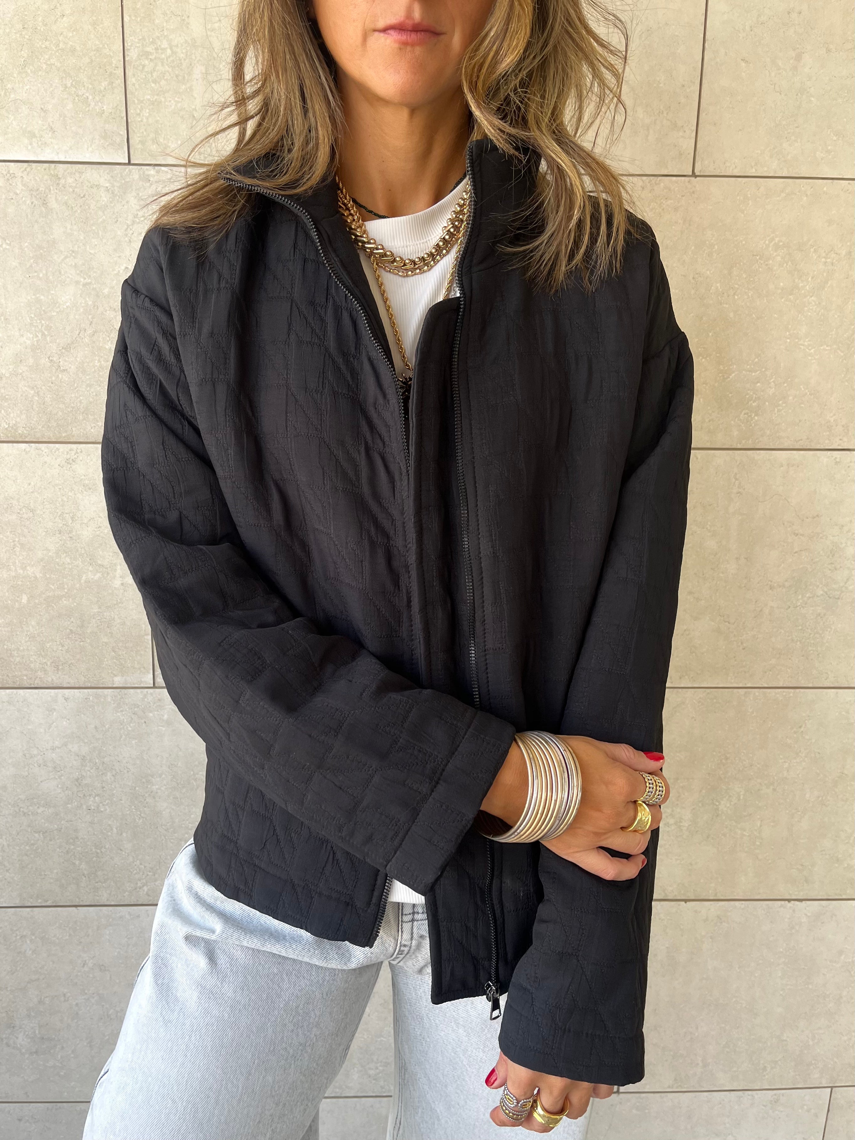 Black Quilted Everyday Jacket