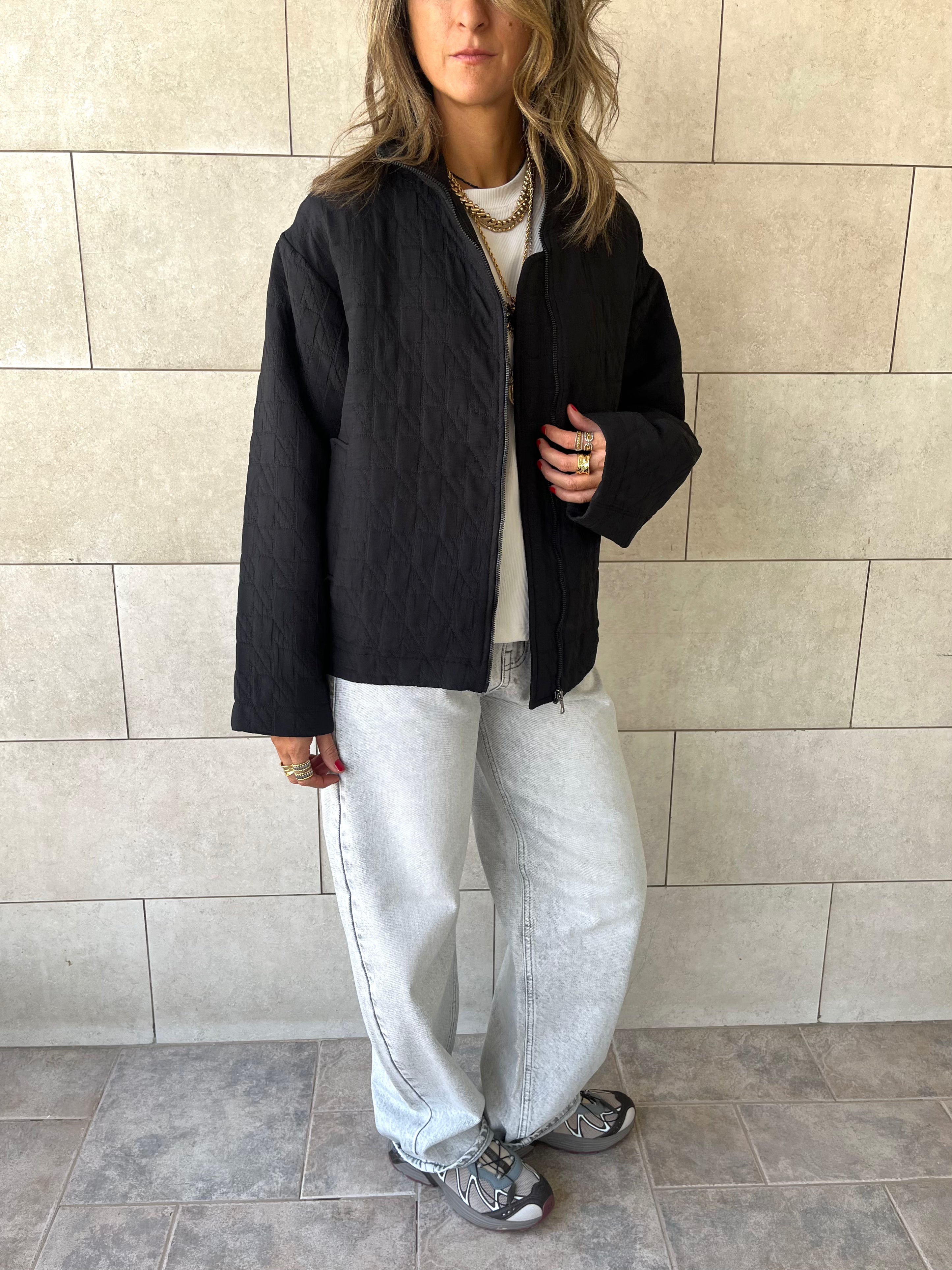 Black Quilted Everyday Jacket
