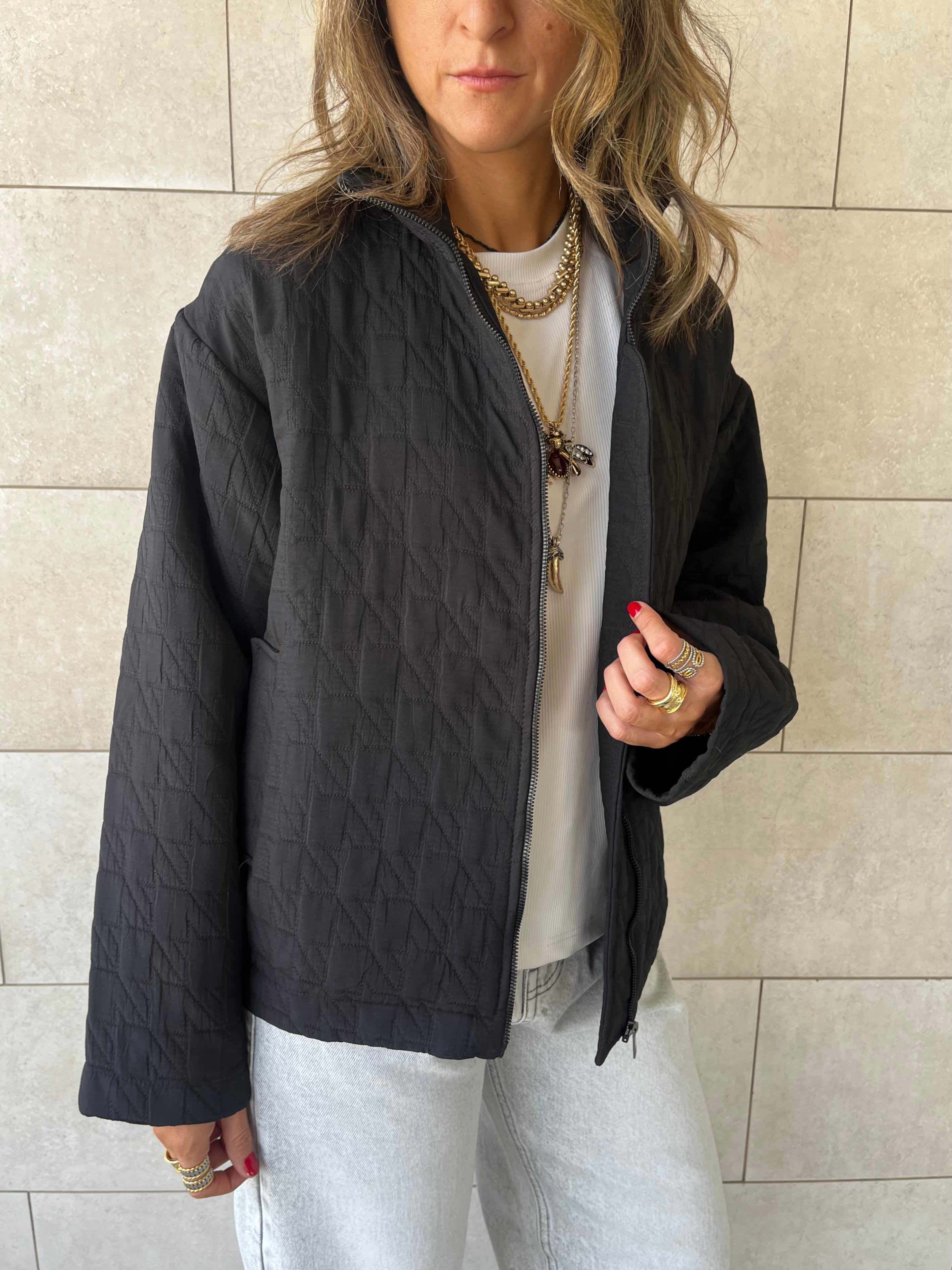Black Quilted Everyday Jacket
