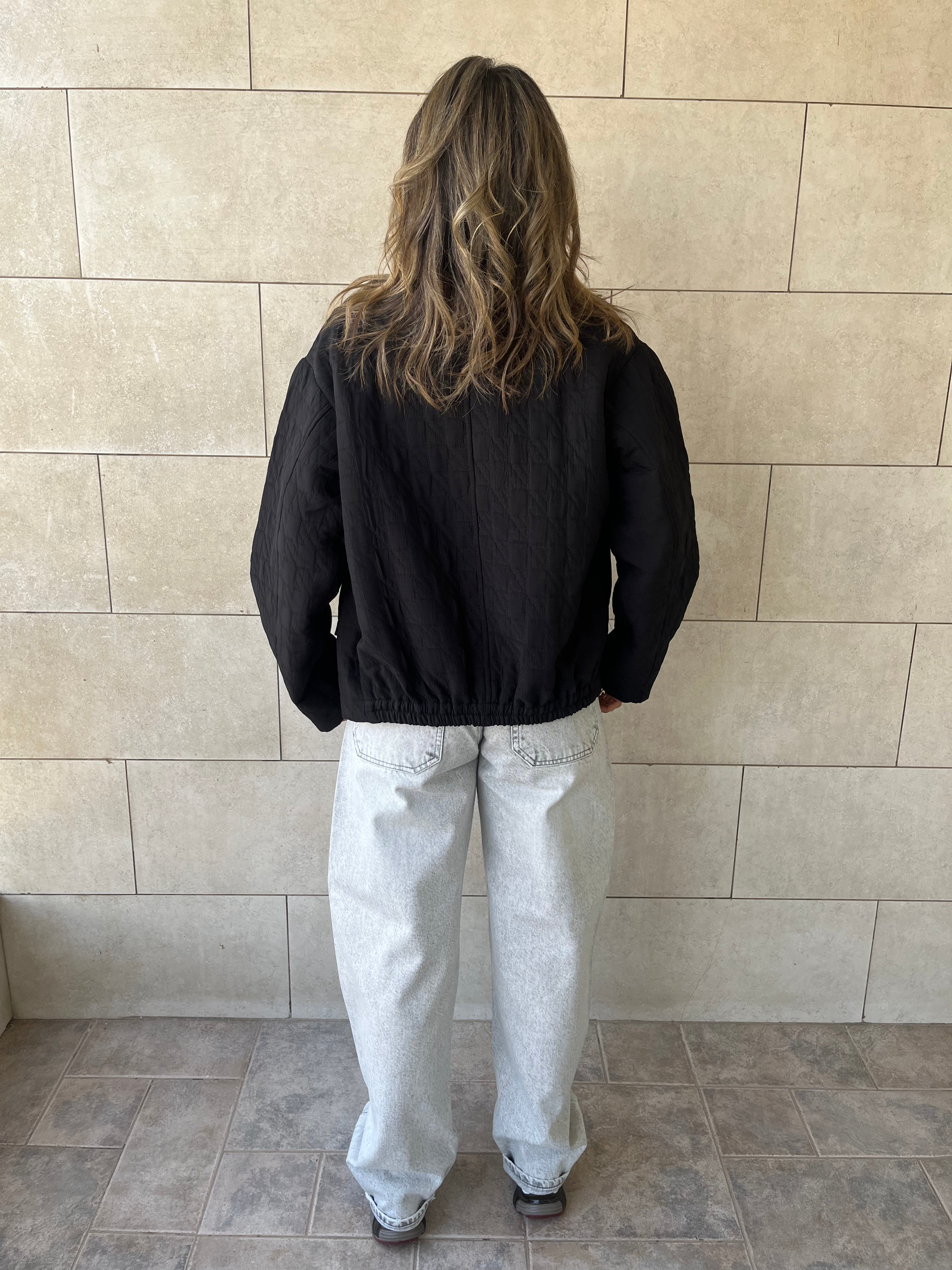 Black Quilted Everyday Jacket