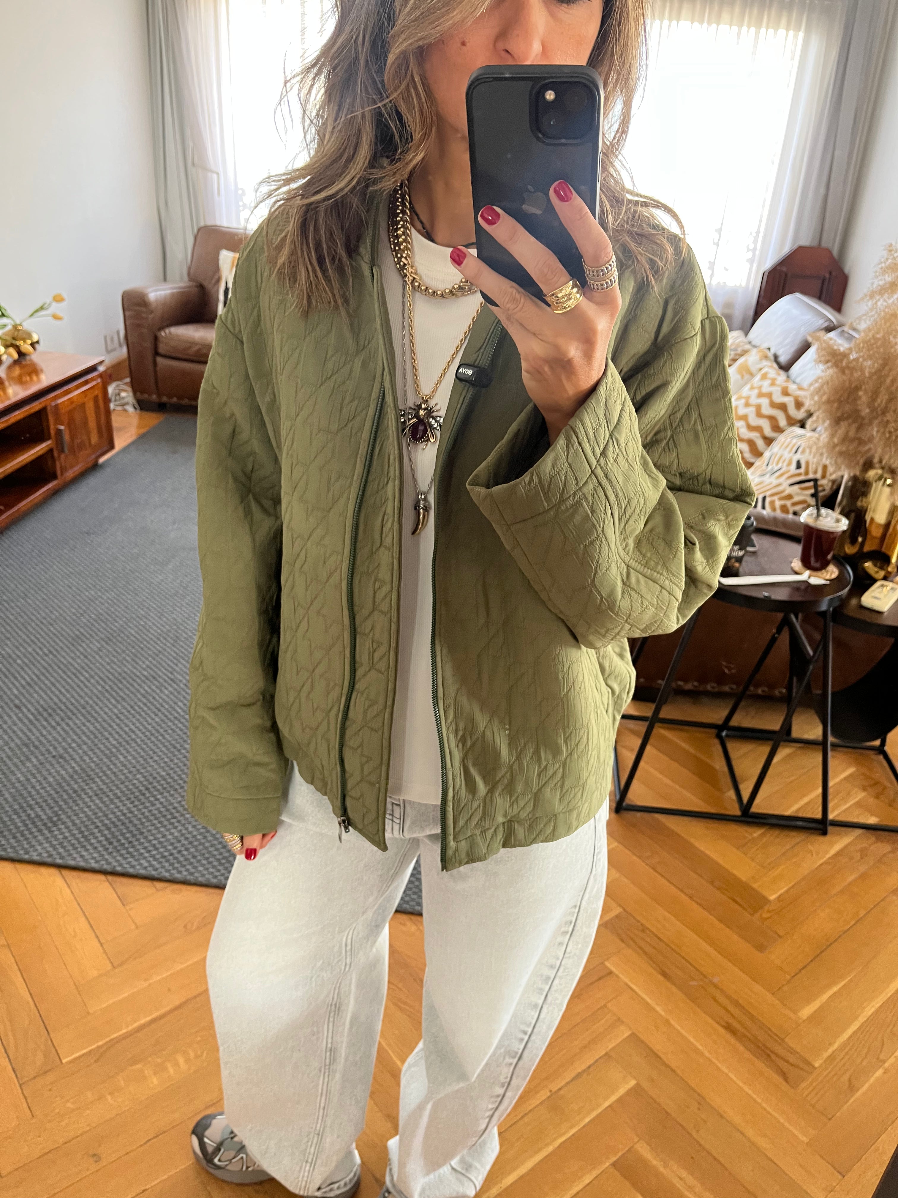 Olive Quilted Everyday Jacket