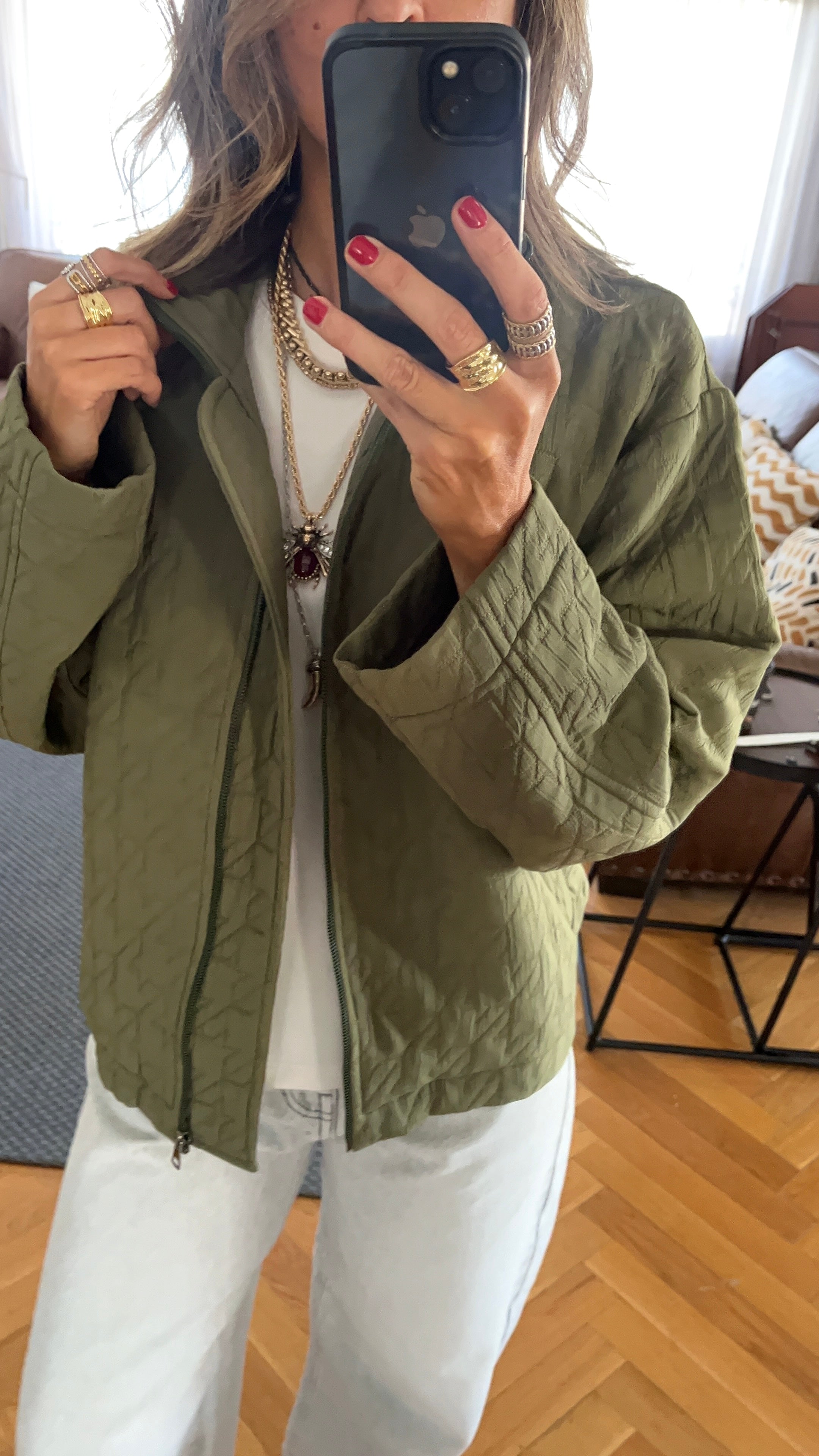 Olive Quilted Everyday Jacket