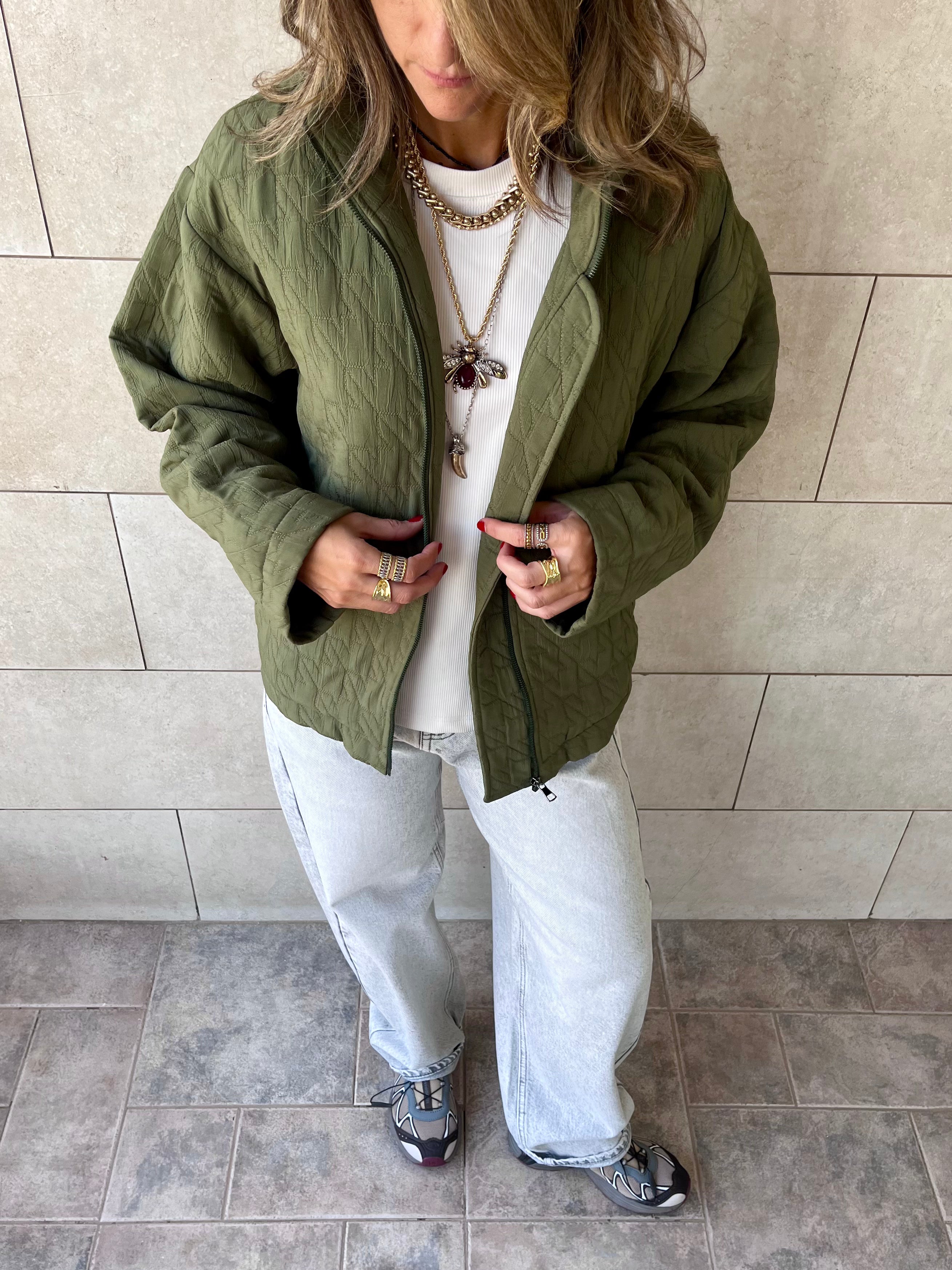 Olive Quilted Everyday Jacket
