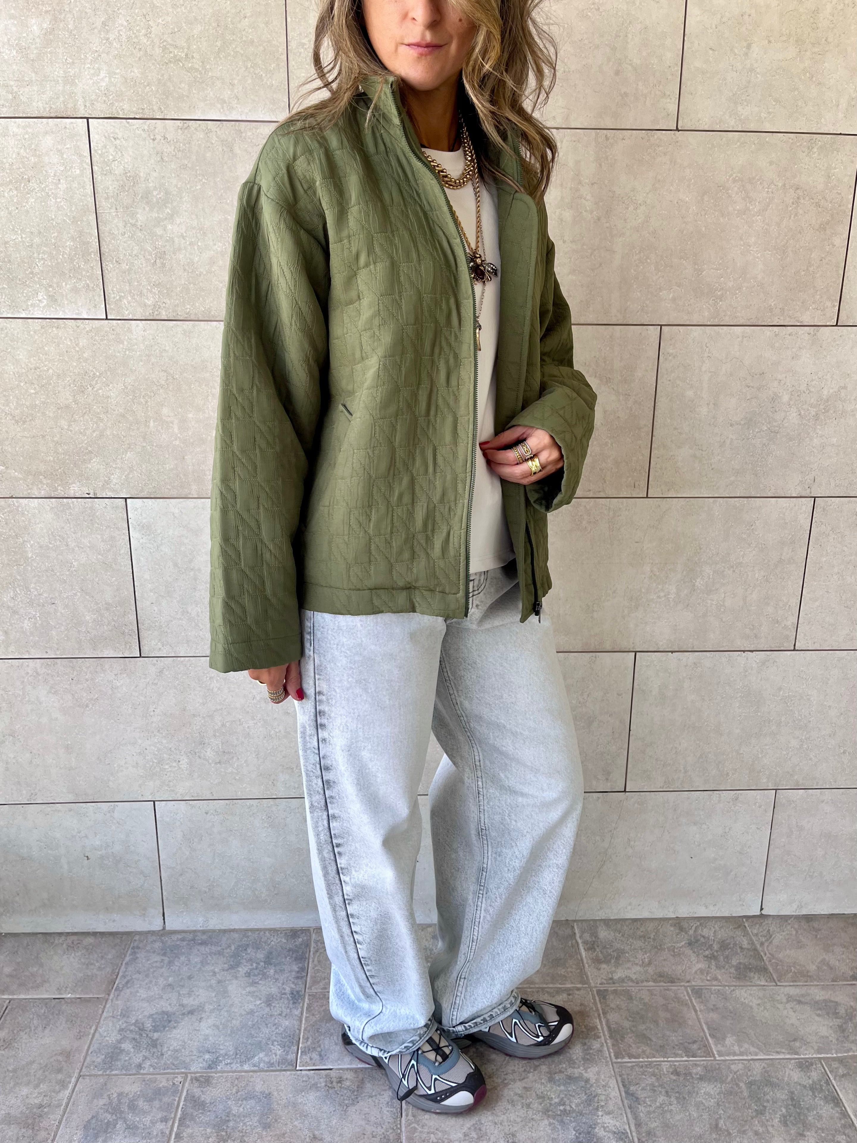 Olive Quilted Everyday Jacket