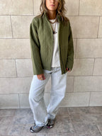 Olive Quilted Everyday Jacket