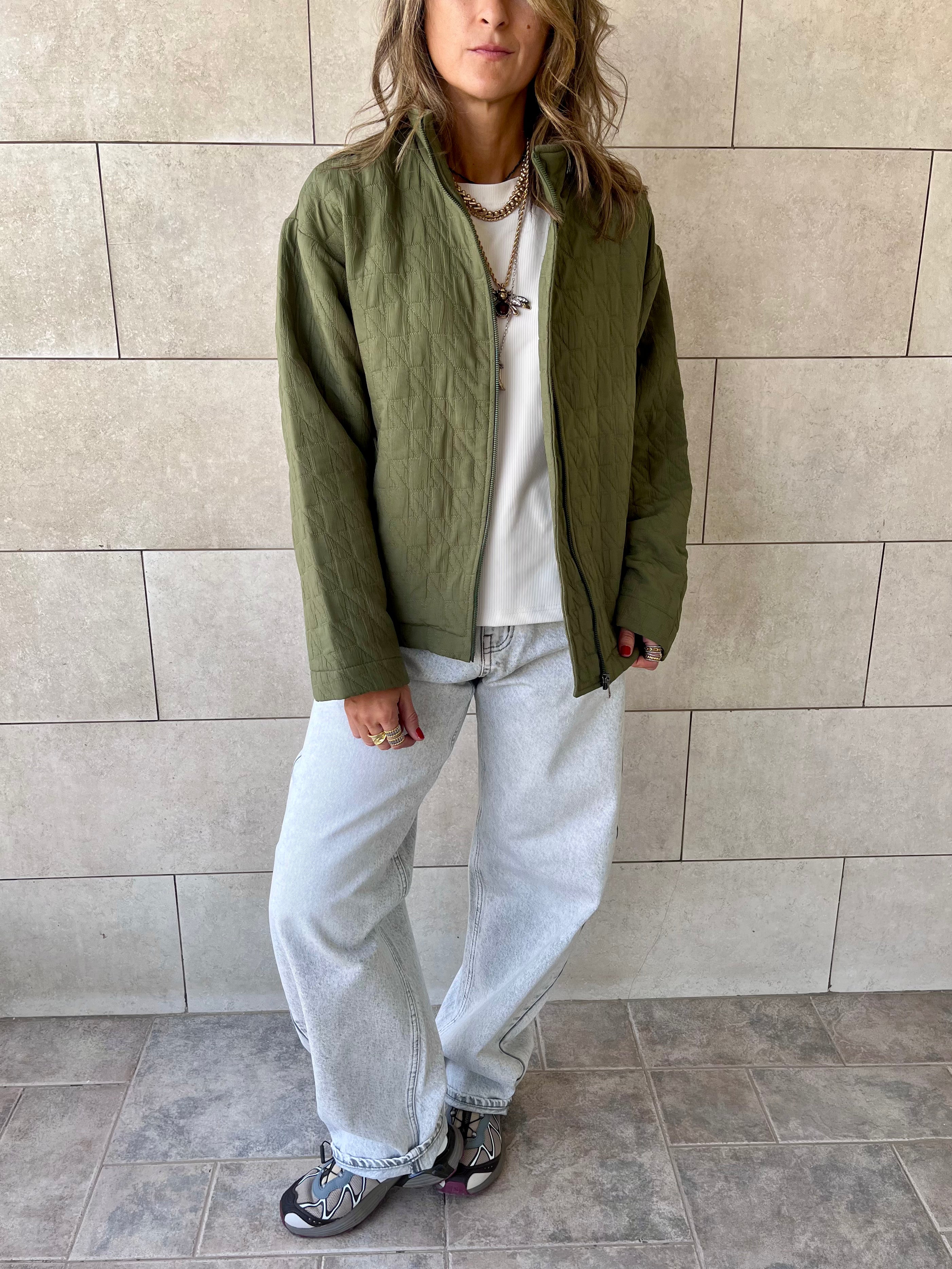 Olive Quilted Everyday Jacket