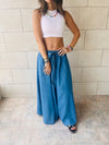 Blue Boho Denim Skirt