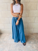 Blue Boho Denim Skirt